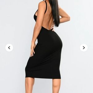 Elegant Black Backless Dress
